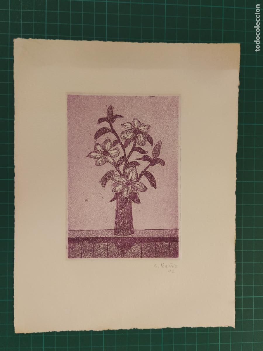 Arte: CONCHA IBA&Ntilde;EZ - FIRMADO A LAPIZ - GRABADO ANTIGUO - VER FOTOS -(K-15.409)