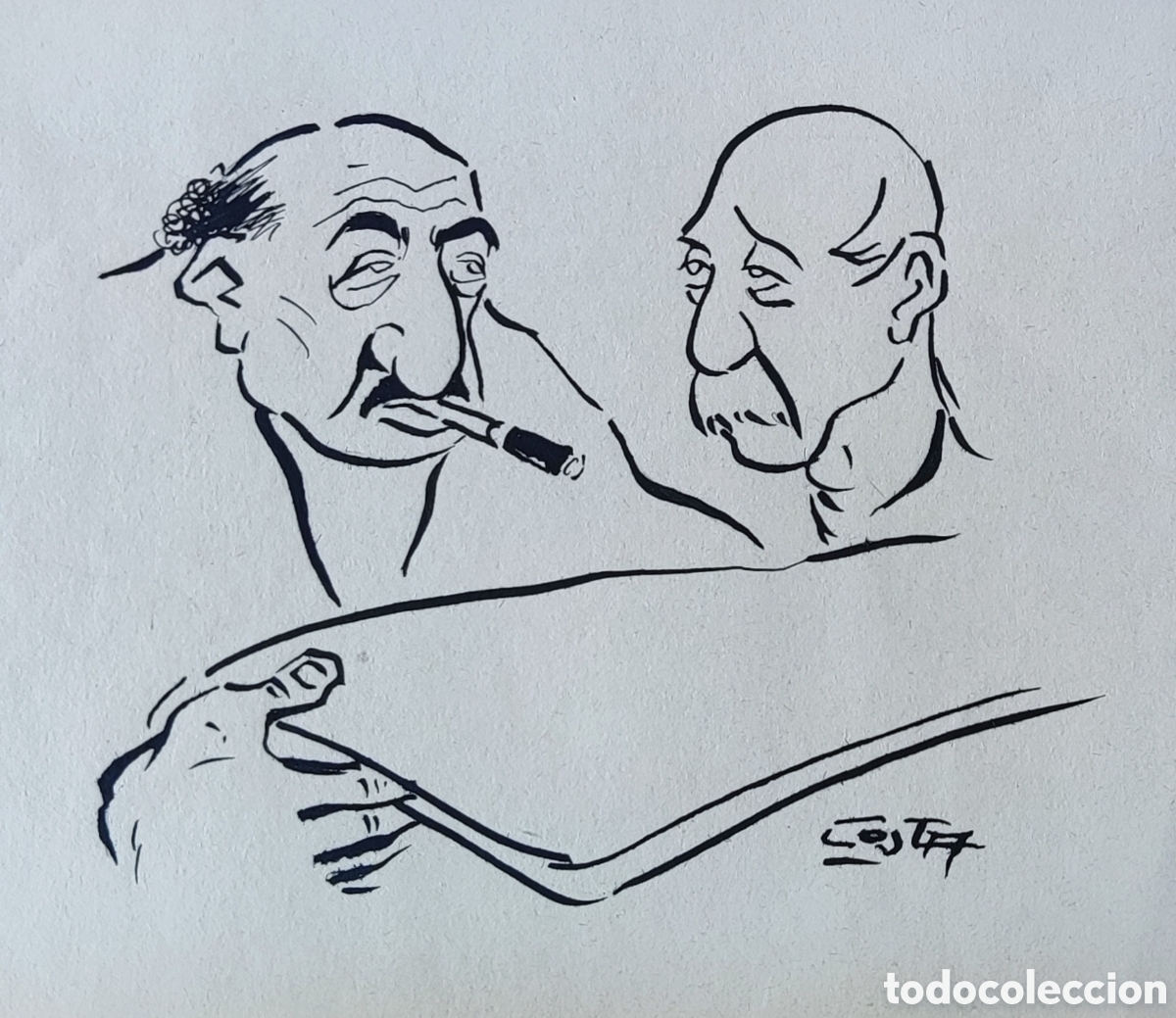 Arte: Picarol. Josep Costa Ferrer (1876-1971). Dibujo. Original. Personajes. Tinta. Papel. Caricatura.