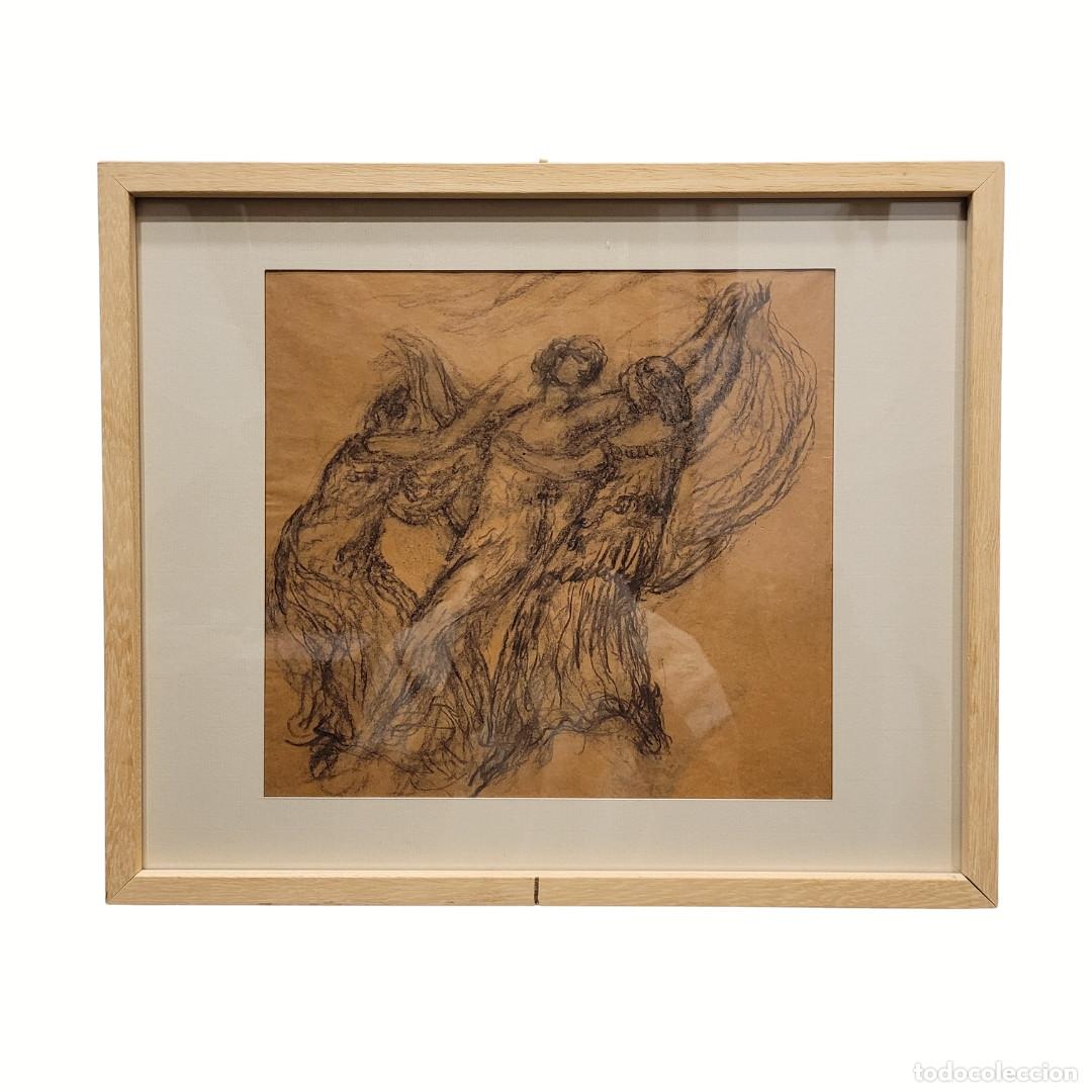 Arte: L&aacute;piz sobre papel, boceto para tel&oacute;n de &oacute;pera Lohegrin, Agust&iacute;n Carrera, p. s. XX &ndash; Espa&ntilde;a