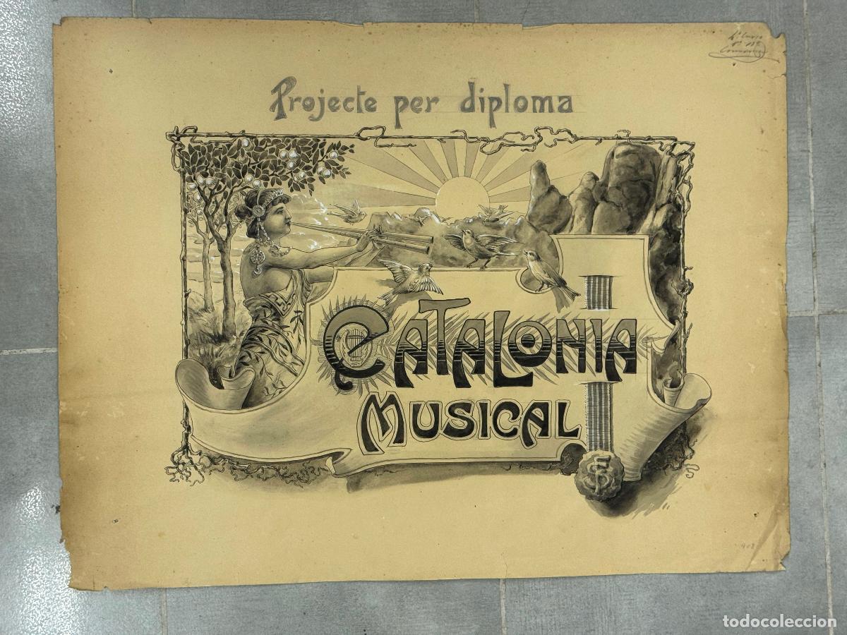 Arte: DIBUJO ORIGINAL A MANO - CATALONIA MUSICAL - PROJECTE PER DIPLOMA - VER FOTOS