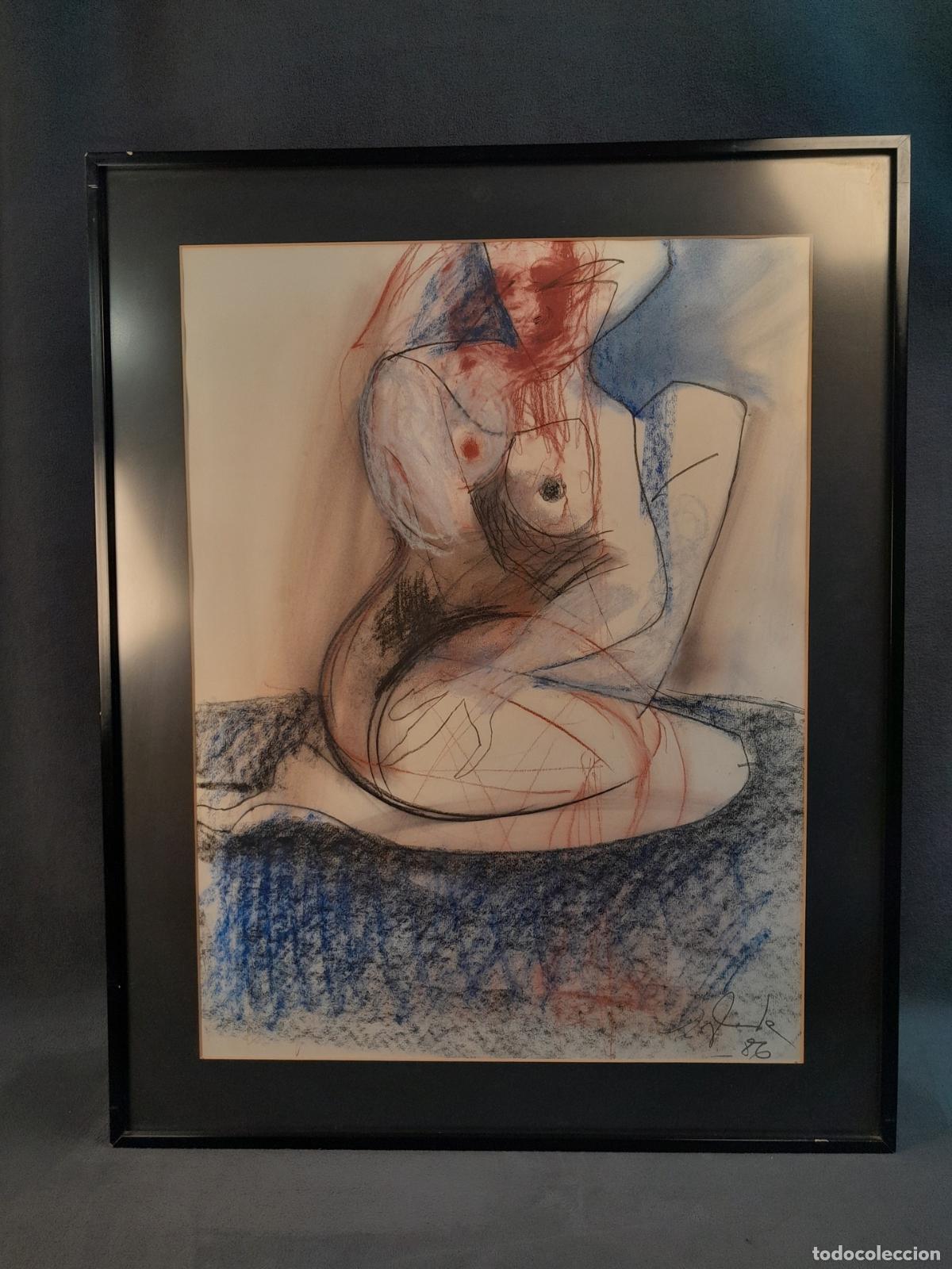 Arte: B-1896. ROBERT ANGLADA (1944-2015). DIBUJO A PASTEL SOBRE PAPEL. DESNUDO FEMENINO. FECHADO 1986.