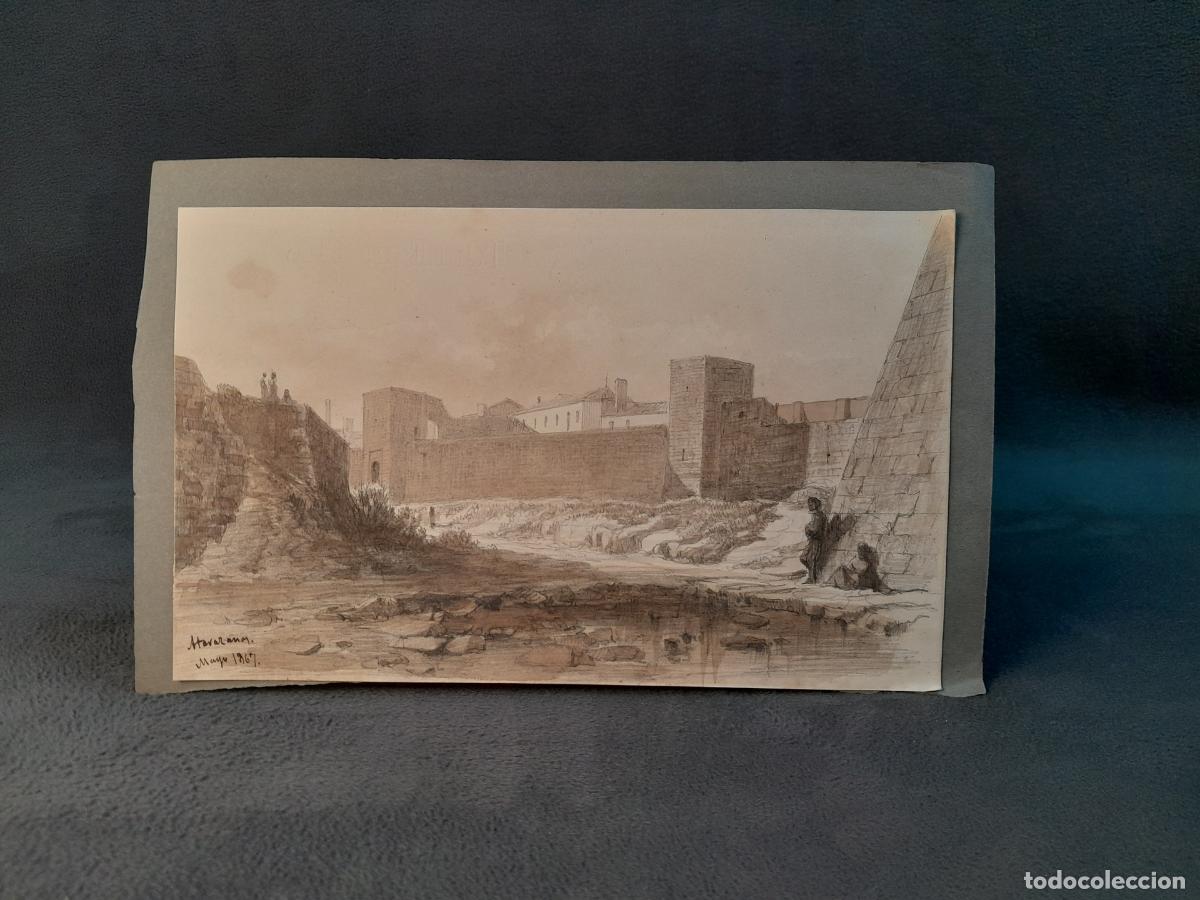Arte: ATRIBUIDO A LLU&Iacute;S RIGALT I FARRIOLS (1814-1894). T&Eacute;CNICA MIXTA SOBRE PAPEL. ATARAZANAS. 1867.