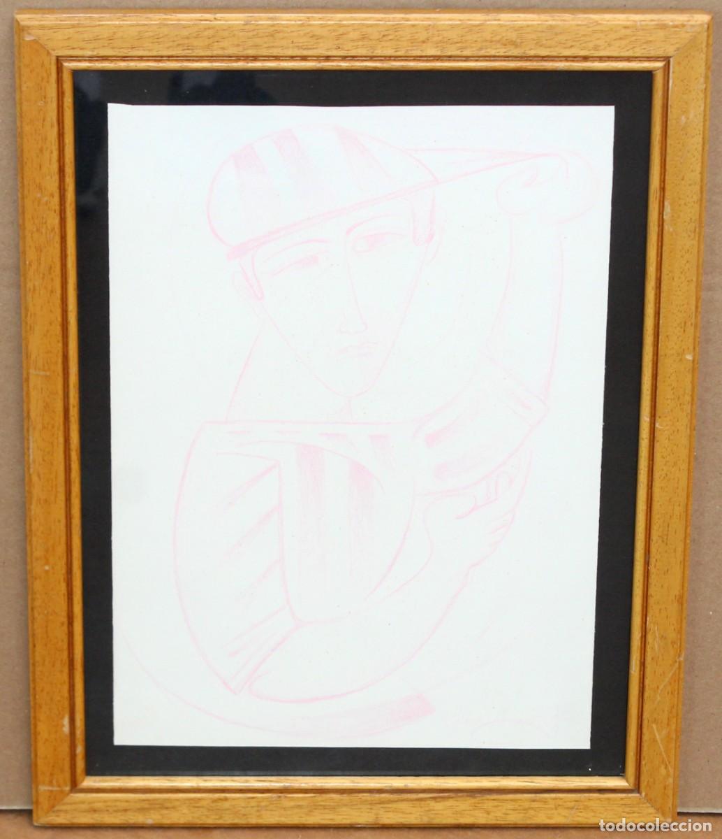 Arte: JOAN BROTAT VILANOVA (1920 - 1990) DIBUJO A LAPIZ DE COLOR. PERSONAJE