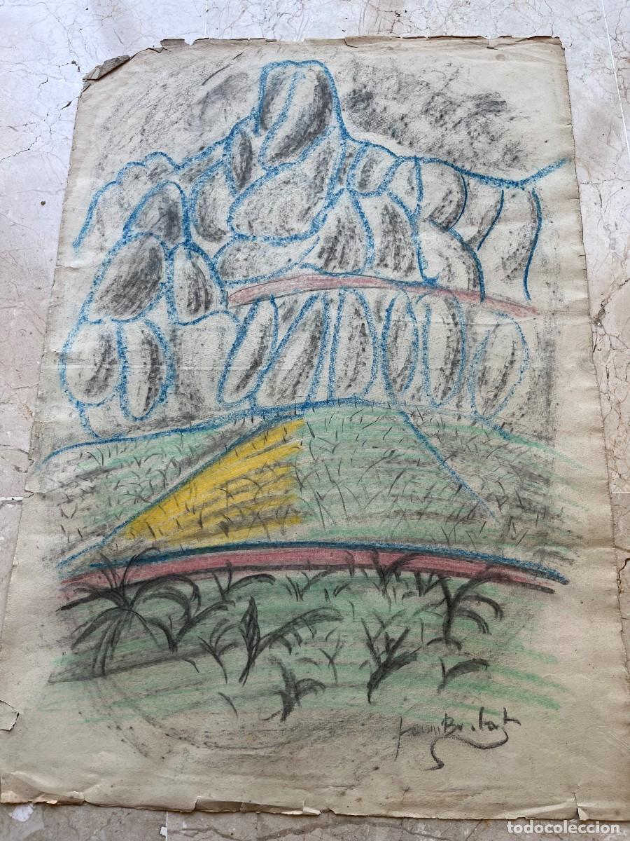 Arte: Joan Brotat. Pastel paisaje de Montserrat