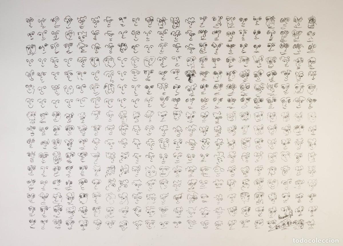 Arte: DIBUJO A TINTA SOBRE PAPEL ESTUDIO CARAS FIRMADO Y FECHADO RAM&Oacute;N GIL 2004
