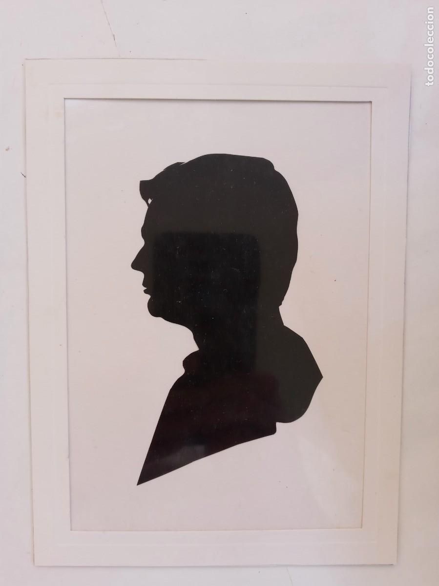Arte: PERFIL SILUETEADO DE HOMBRE , HECHO POR ARTISTA DE MONTMARTRE ( PARIS )