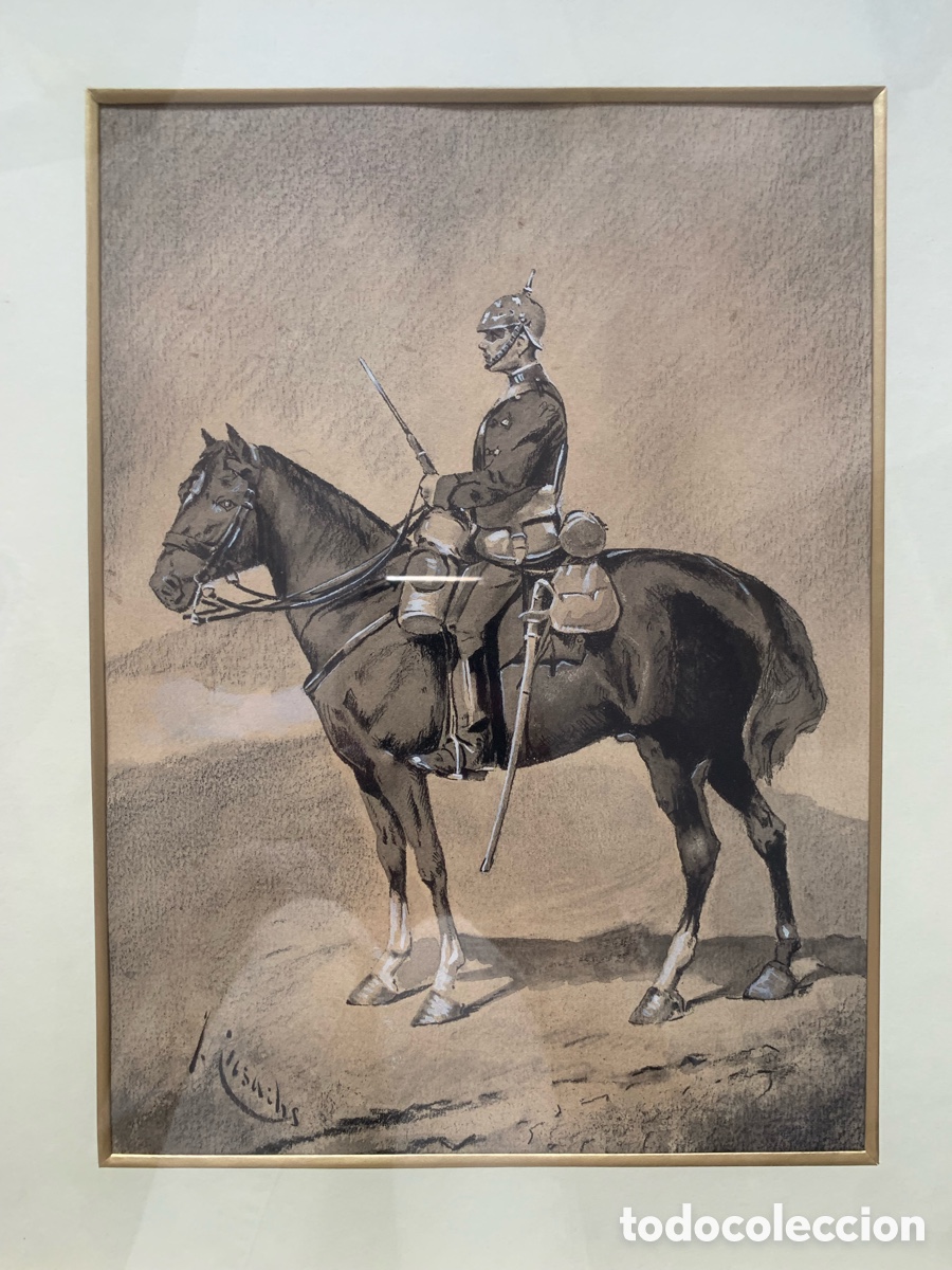 Arte: Soldado a caballo. Josep Cusachs - Foto 1