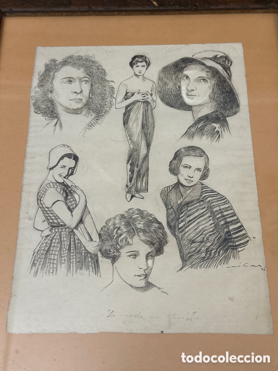 Arte: FEDERICO RIBAS MONTENEGRO. DIBUJOS. LA MODA EN PARIS.