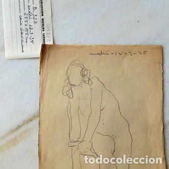 Arte: Nicol&aacute;s de Lekuona. Dibujo de desnudo femenino semisentado, 1935