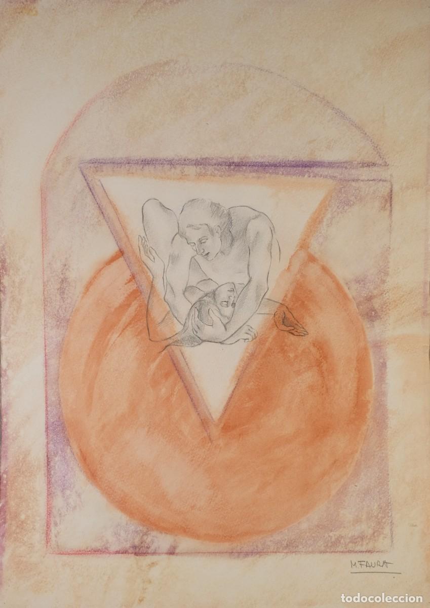 Arte: MONTSERRAT FAURA (BARCELONA, 1947) L&Aacute;PIZ Y CERAS ESCENA ER&Oacute;TICA FIRMADO