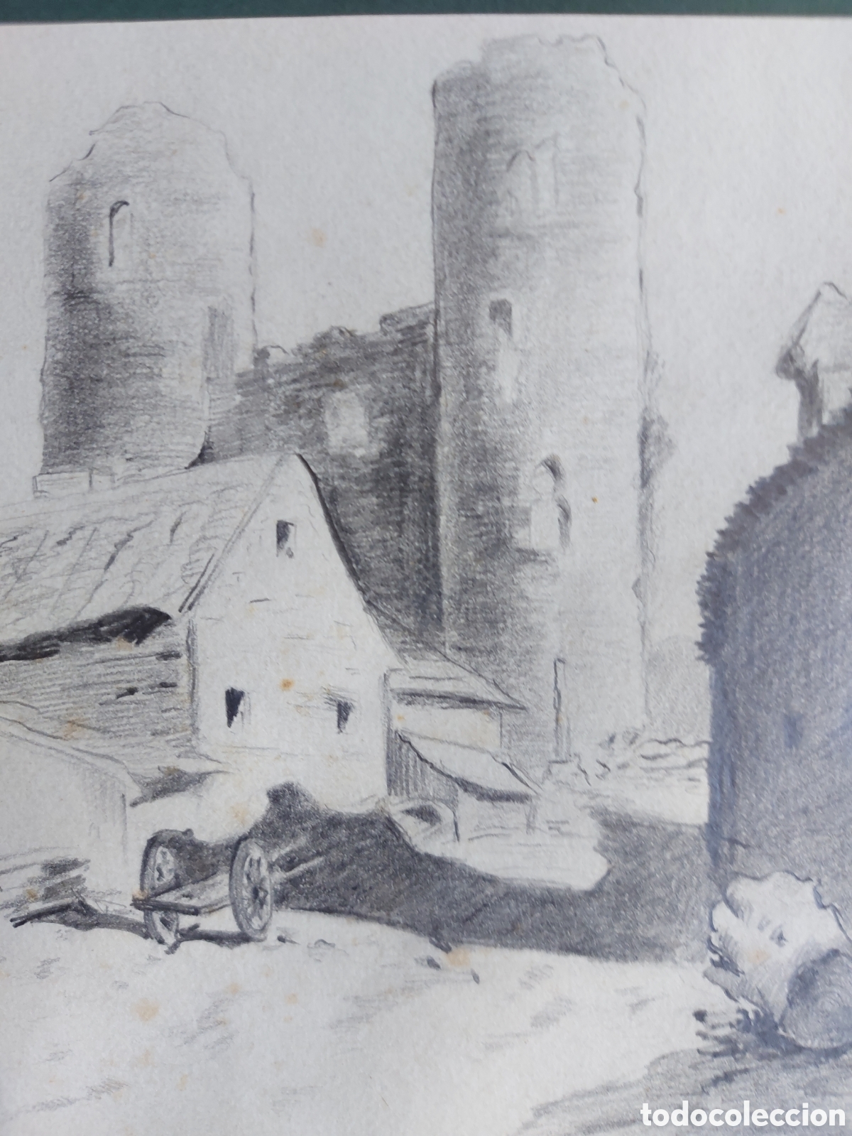 Arte: &rdquo;BOCETO DEL CASTILLO EN RUINAS &rdquo; 1921 - Foto 3