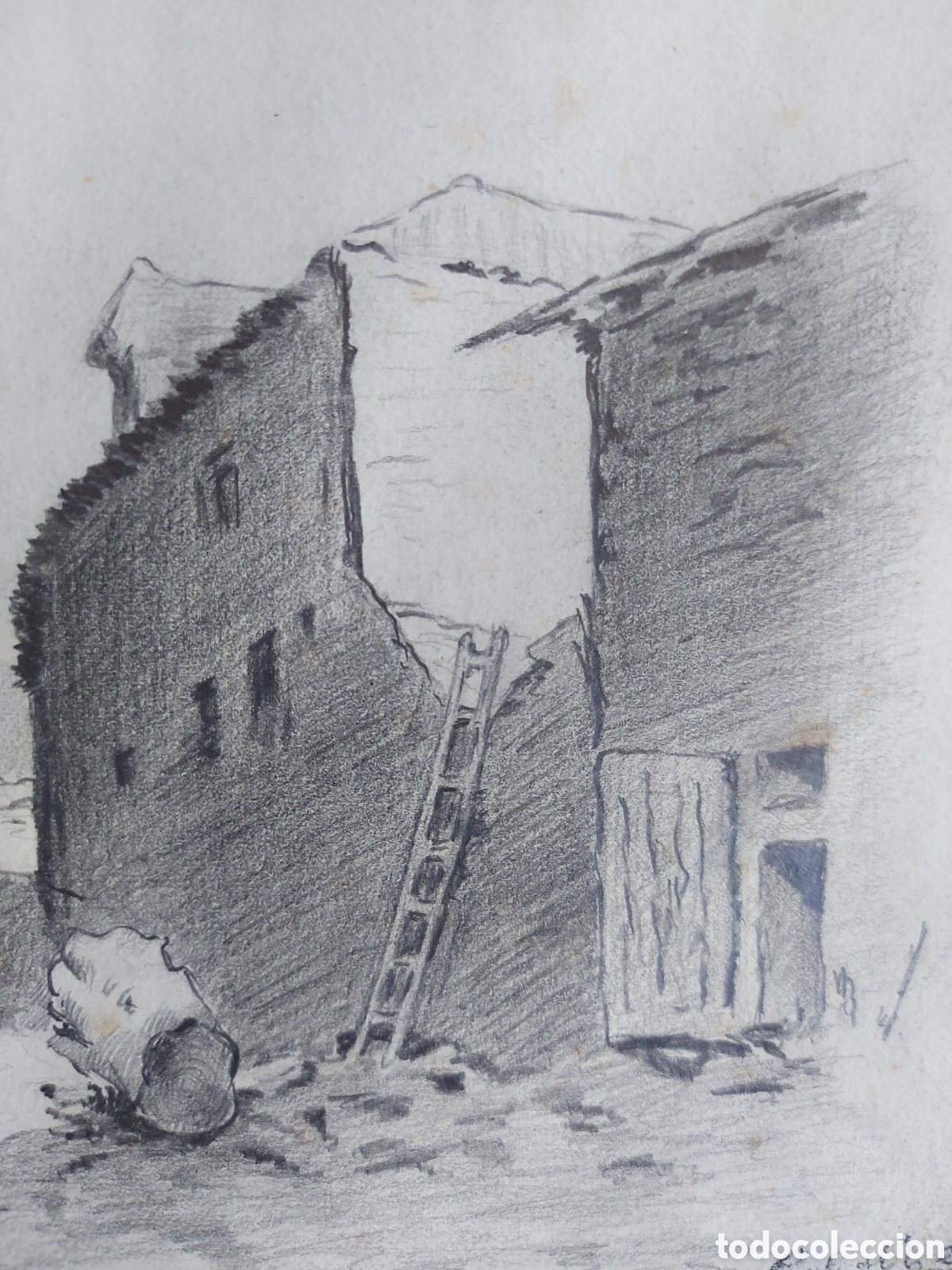 Arte: &rdquo;BOCETO DEL CASTILLO EN RUINAS &rdquo; 1921 - Foto 4