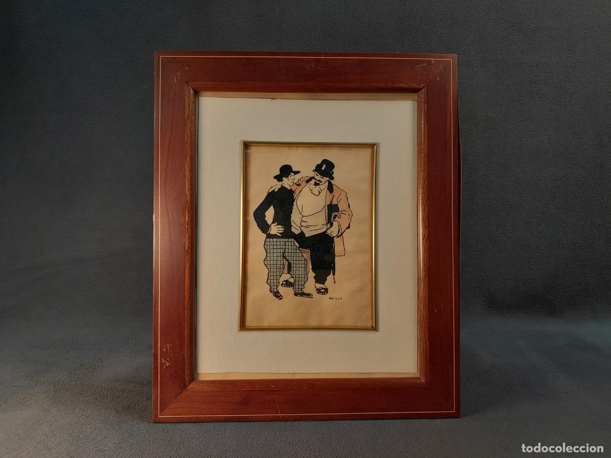 Arte: D-330. RICARDO OPISSO (1880-1966). DIBUJO A TINTA. VI&Ntilde;ETA. PRINCIPIOS S. XX.