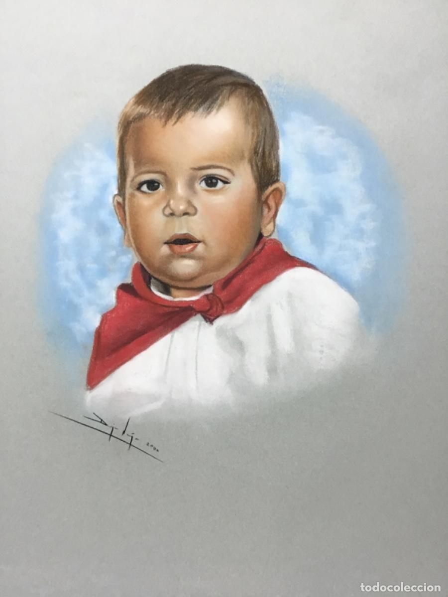 Arte: Retrato ni&ntilde;o San Fermin (t&eacute;cnica Pastel )