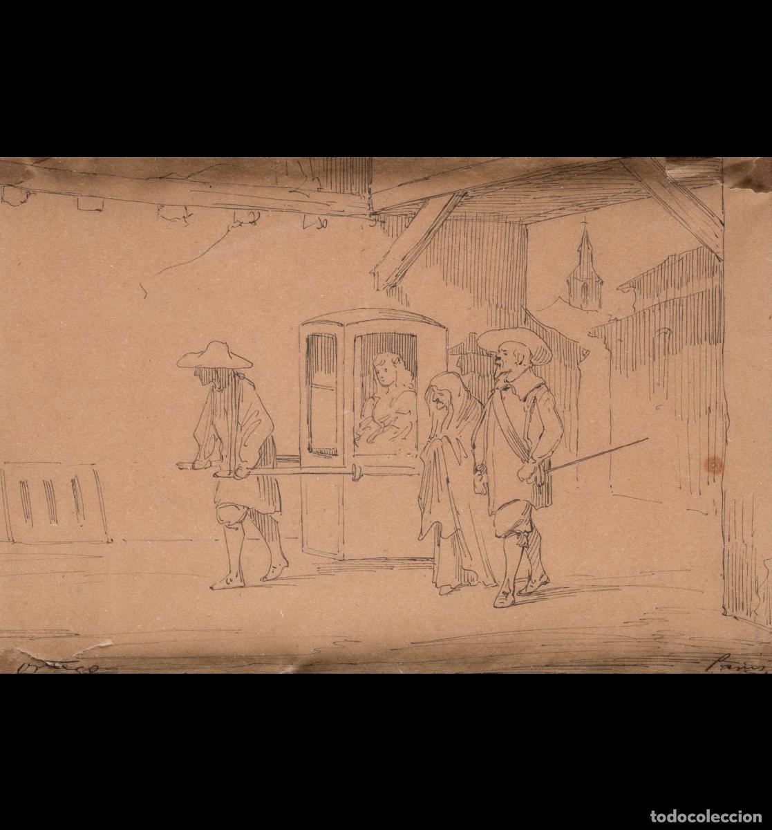 Arte: Francisco Javier Ortega y Vereda - Madrid (1833)- Paseo - c. 1870