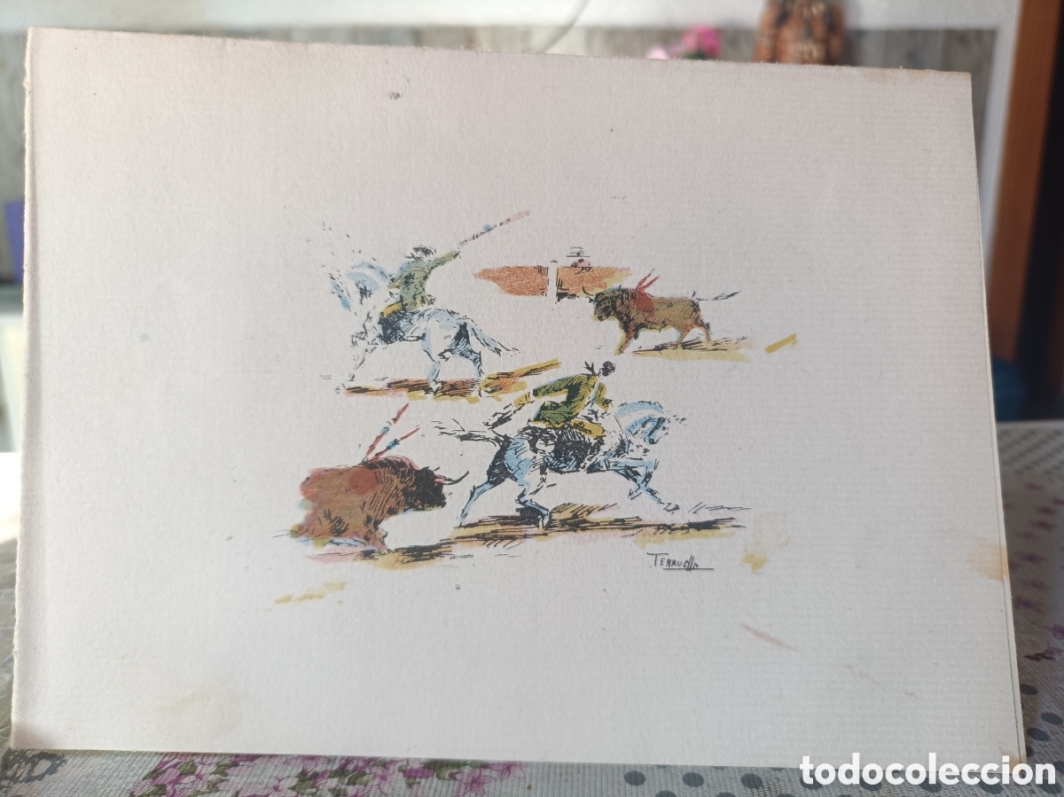Arte: Joaqu&iacute;n Terruella Dibujo tem&aacute;tica taurina en tinta &rdquo;El Rejoneo&rdquo;