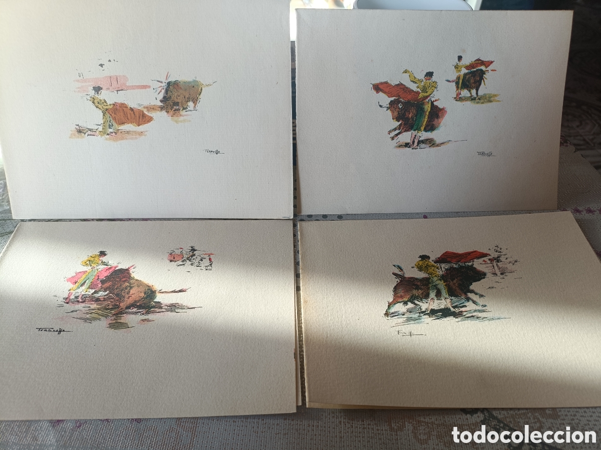Arte: Joaqu&iacute;n Terruella Lances del Toreo Dibujos a tinta coloreados con acuarela
