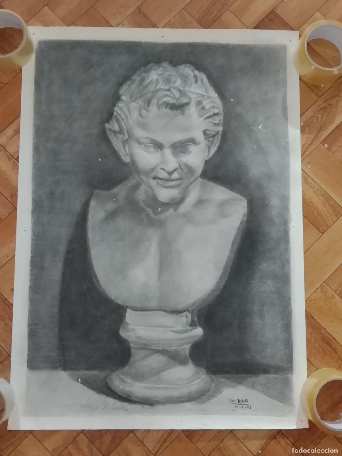 Arte: 70x50 cm ARTE alejandro magno dibujo carboncillo sobre papel de gran calidad A&Ntilde;O 1982 GASPAR
