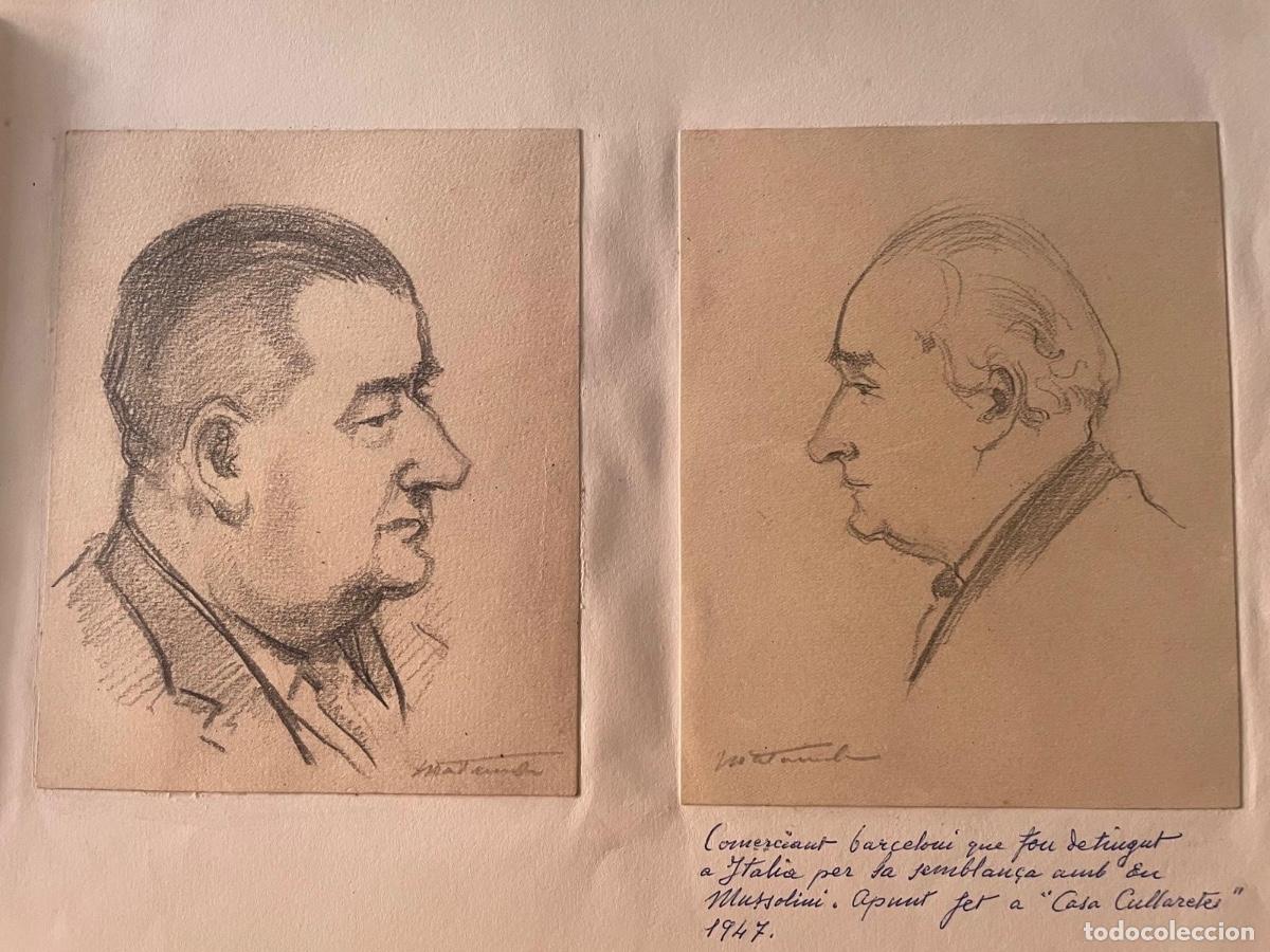 Arte: CUATRO DIBUJOS A LAPIZ UNO DE ELLOS CON ANOTACION -FIRMADO MATAMALA