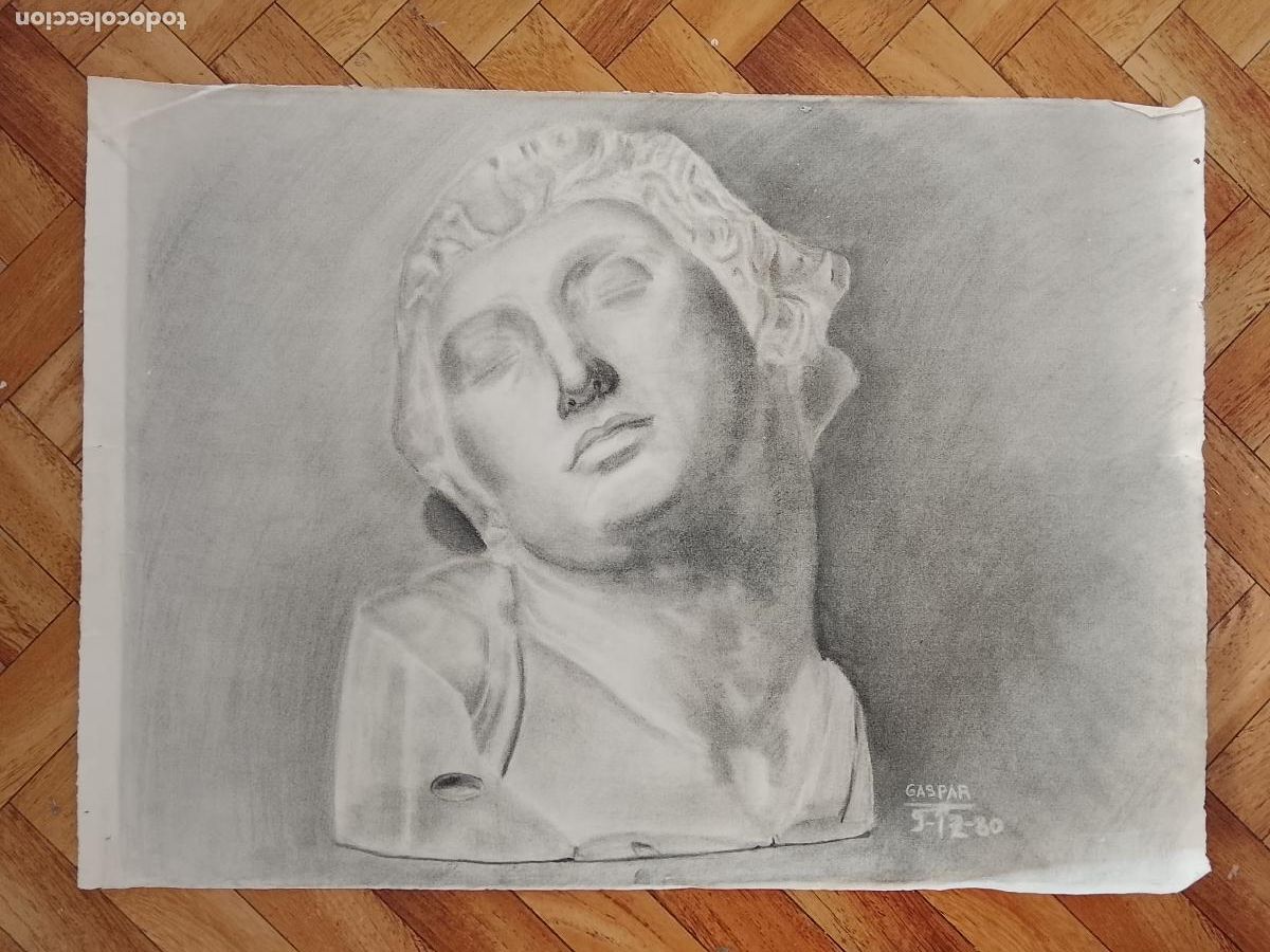 Arte: carboncillo 70 x 51 CM a&ntilde;os 80s dibujo original A MANO arte decoracion - ARTISTA FIRMADO GASPAR