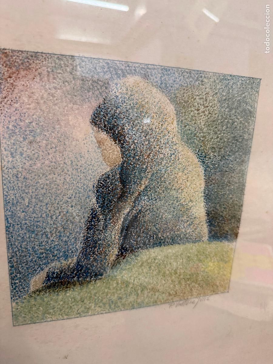 Arte: Precioso cuadro Pere Ventura Julia. Puntillismo.