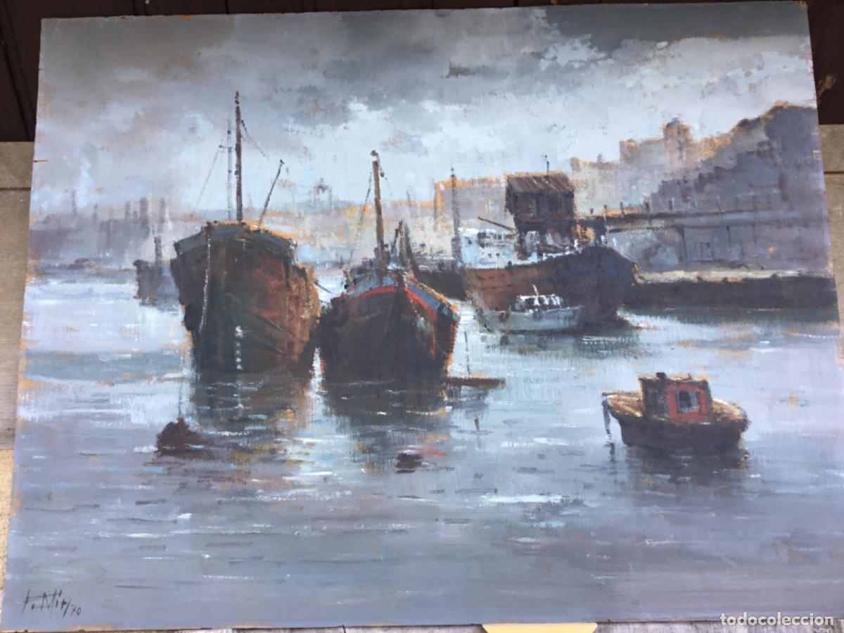 Arte: Antiguo oleo sobre tabla , Bilbao a&ntilde;os, 70