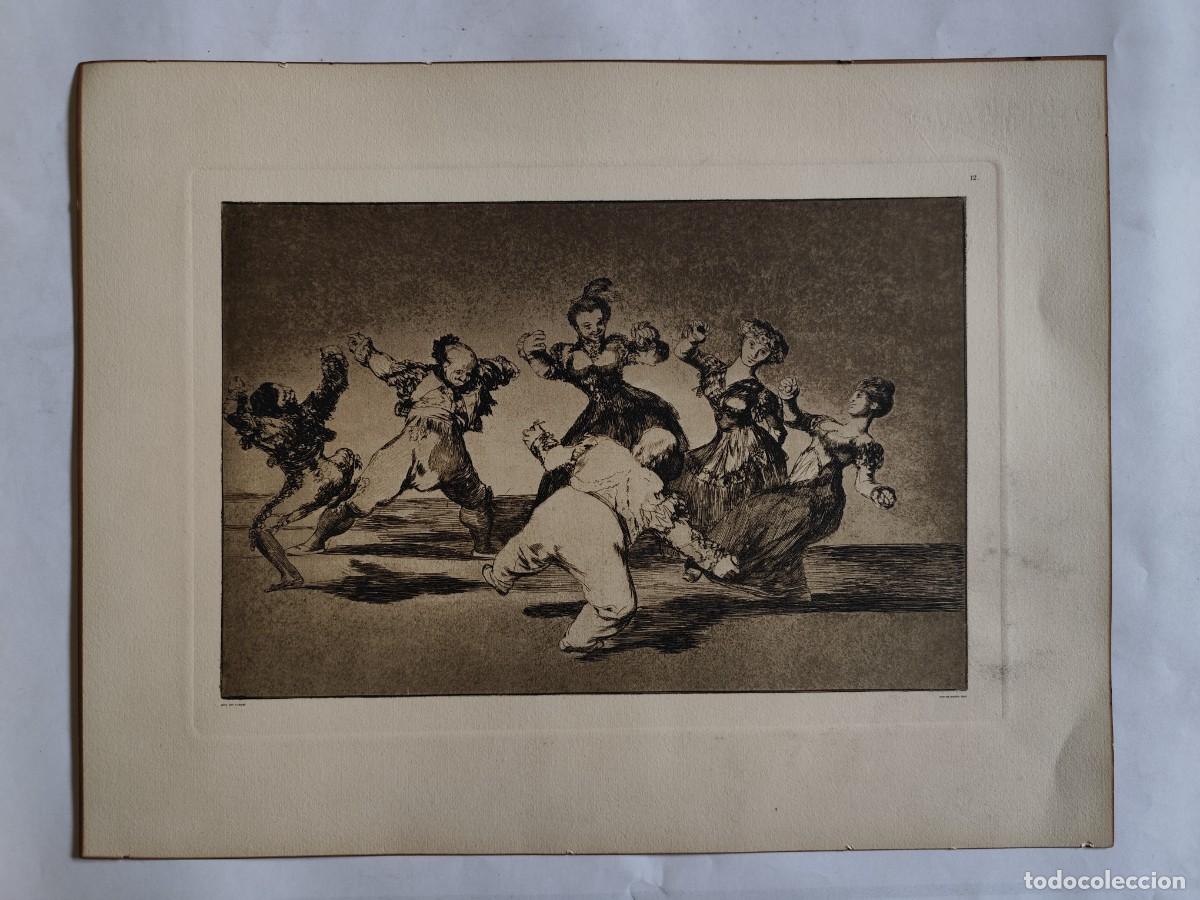 Arte: FRANCISCO DE GOYA, DISPARATE ALEGRE, N&ordm; 12, MARCA DE AGUA JOSE GUARRO. PRIMER TERCIO SIGLO XX