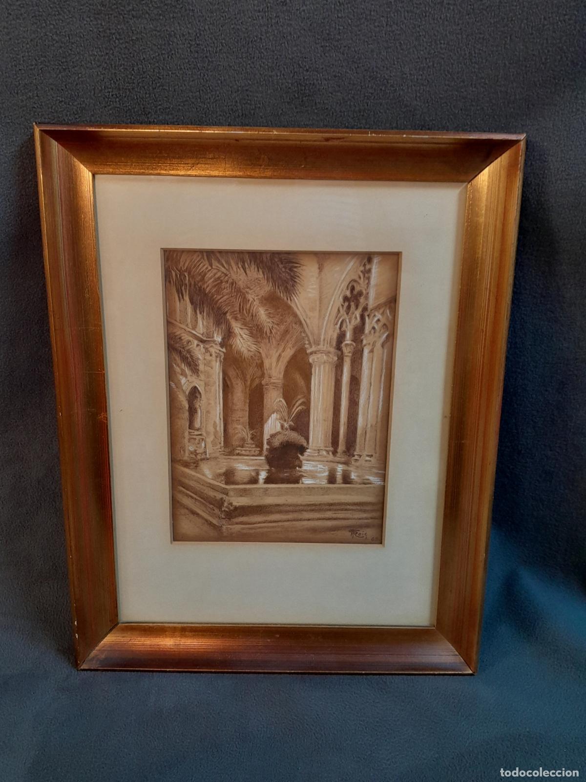 Arte: C-2026. FIRMADO F. ROIG. DIBUJO A T&Eacute;CNICA MIXTA. PAISAJE. FECHADO 1968.