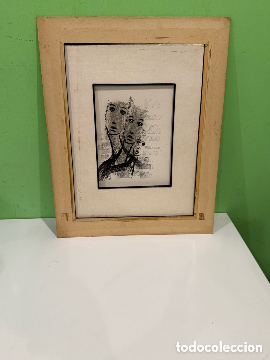 Arte: Dibujo Expresionista Original 30x40 cm Tres Rostros Arte Contempor&aacute;neo Autor Desconocido