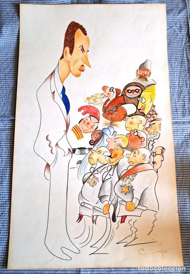 Arte: Dibujo original Xavier Cugat. 62,50x37,5 cm.