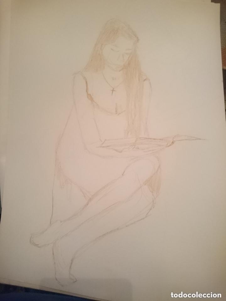 Arte: MARUSIA 2 - DIBUJO ORIGINAL BOCETO FEMENINO - D.R.A. 1993