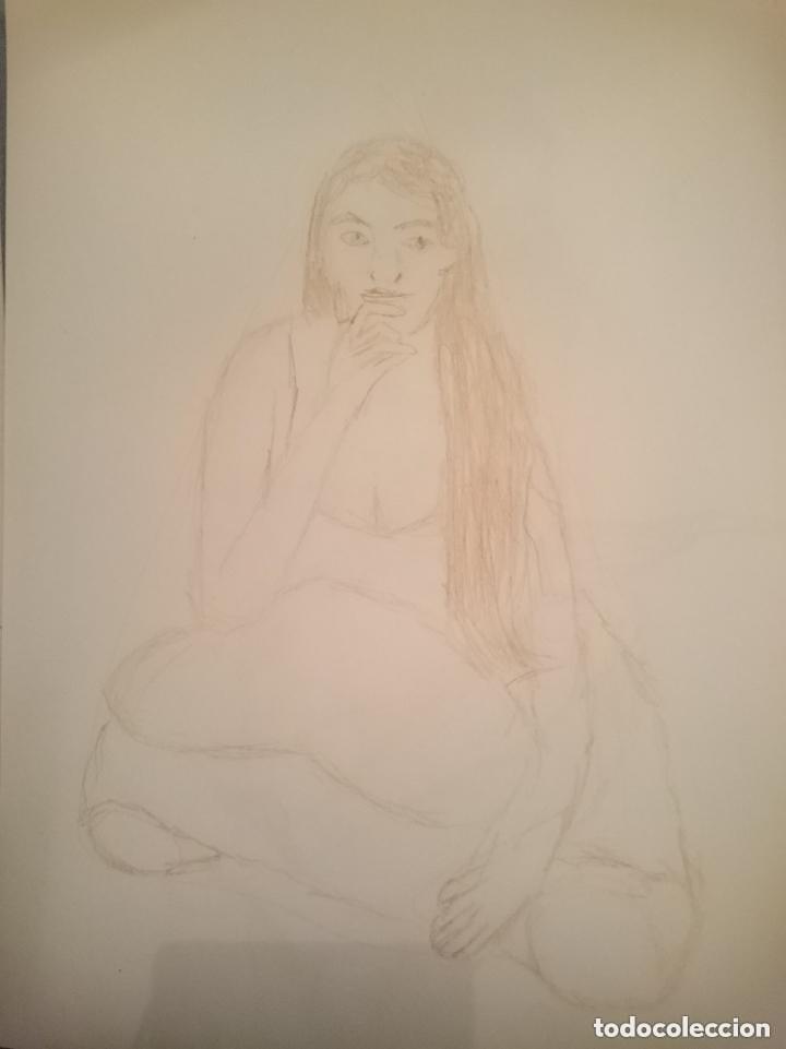 Arte: MARUSIA 1 - DIBUJO ORIGINAL BOCETO FEMENINO - D.R.A. 1993