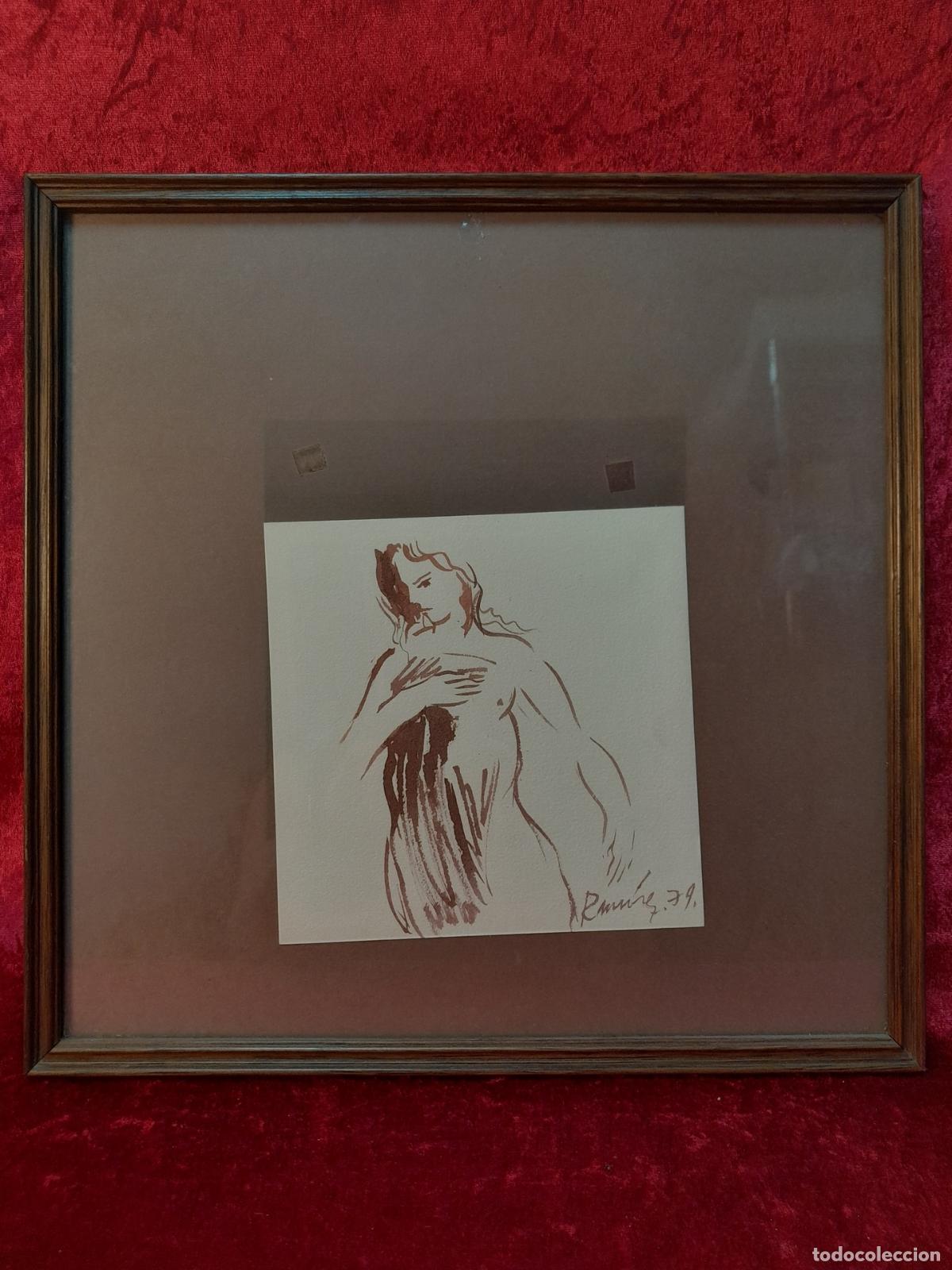 Arte: C-2035. FIRMADO RAM&Iacute;REZ. DIBUJO A TINTA. DESNUDO FEMENINO. FECHADO 1979.