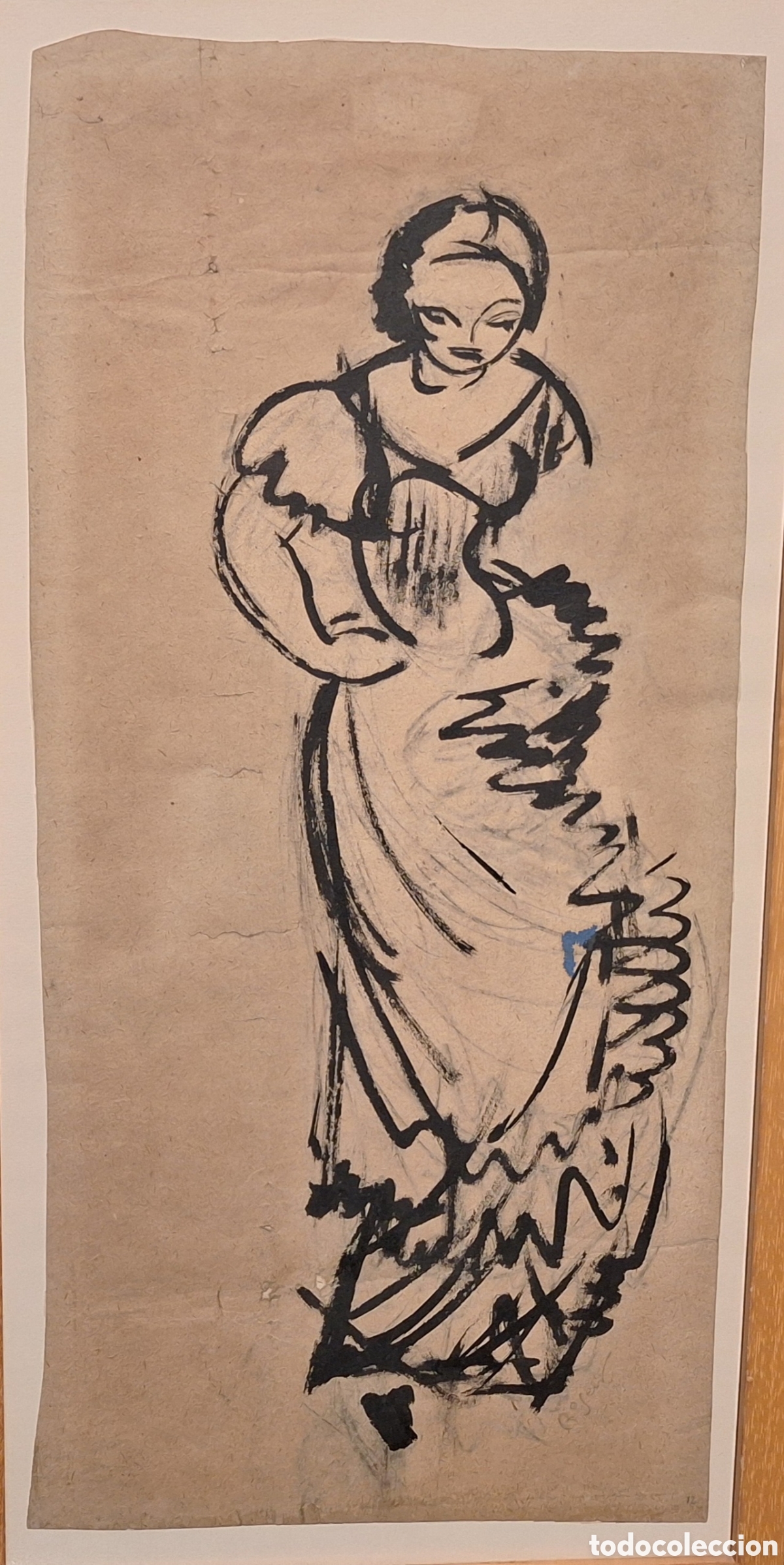 Arte: DONA AMB VESTIT DE VOLANTS POR RAMON ROGENT (1920-58)