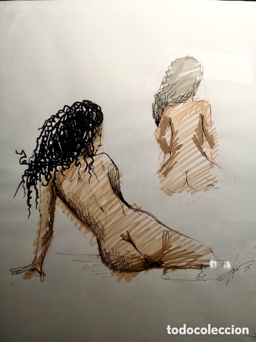 Arte: Dibujo life drawing en t&eacute;cnica mixta