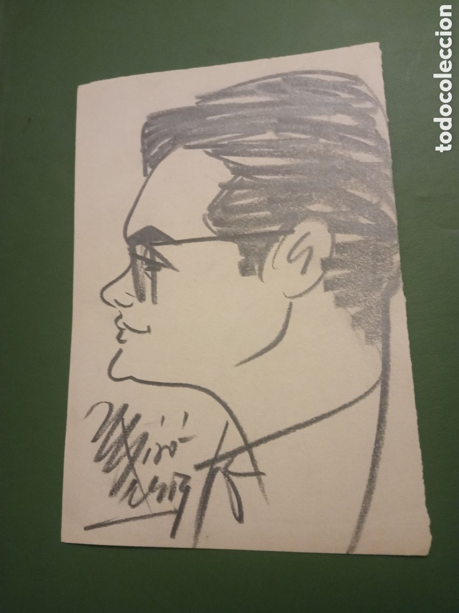 Arte: Dibujo original firmado Mir&oacute;, mide 17x11,6cm