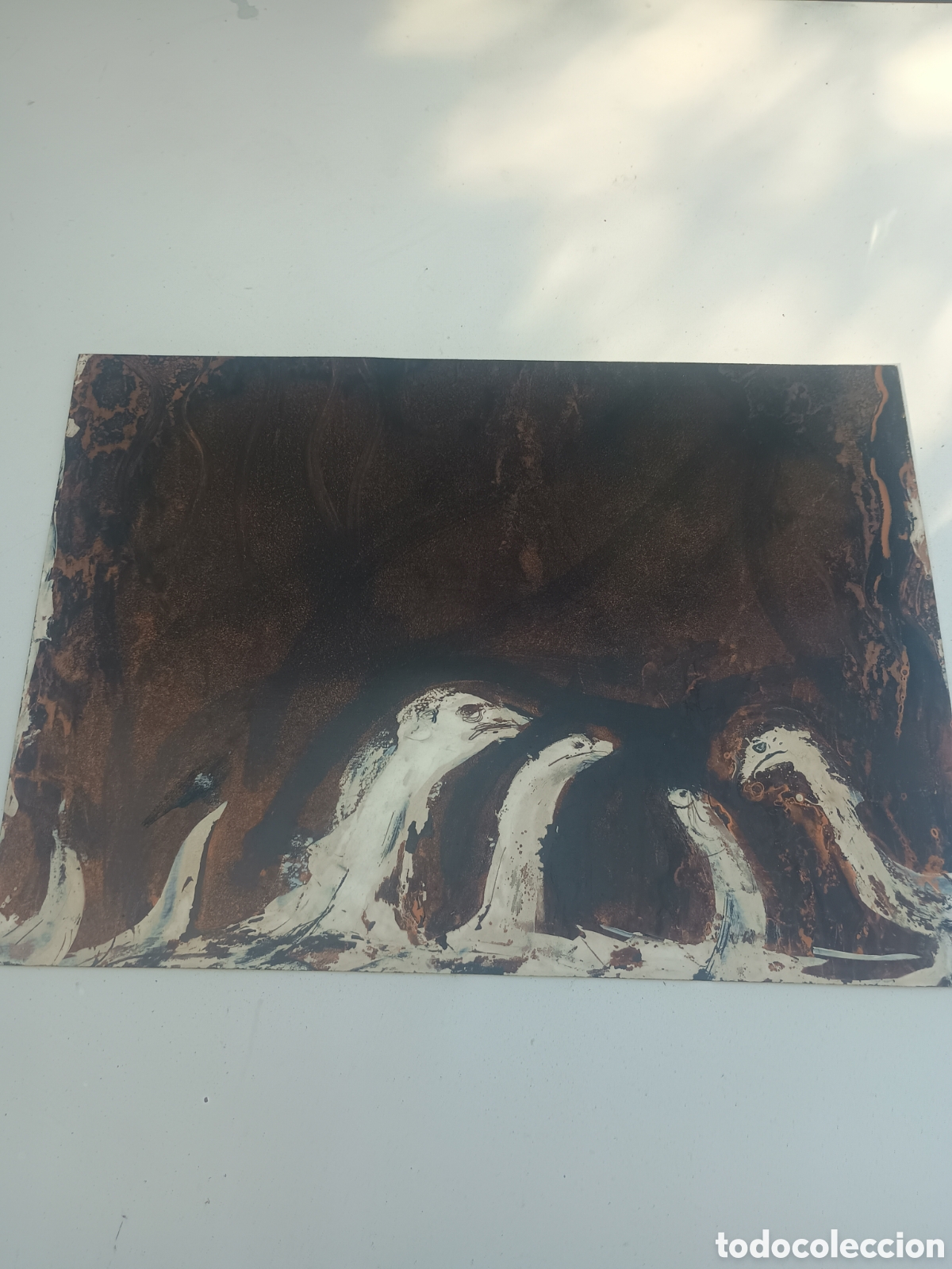 Arte: Dibujo pintura litograf&iacute;a en hoja