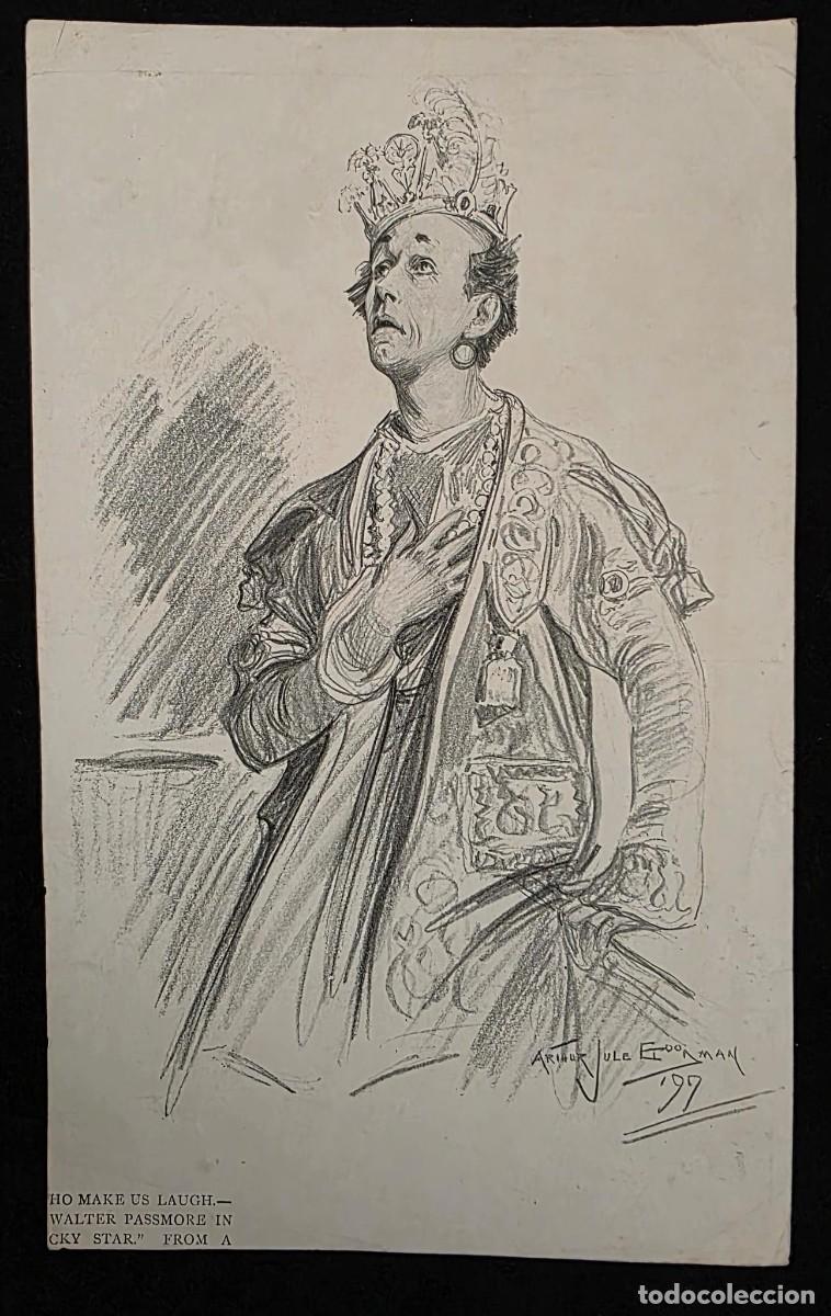 Arte: Ilustraci&oacute;n Original Arthur U. Eddman 1897 &ndash; Walter Passmore &rdquo;Lucky Star&rdquo; &ndash; Dibujo Editorial a L&aacute;piz