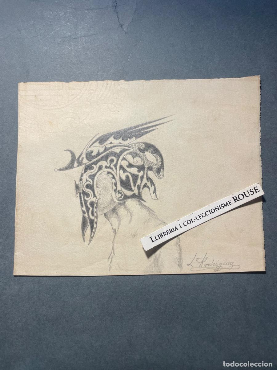 Arte: LUIS RODRIGUEZ -APUNTE PERSONAJE FIRMADO L. RODRIGUEZ - 1948 - 16X12,5 CM.