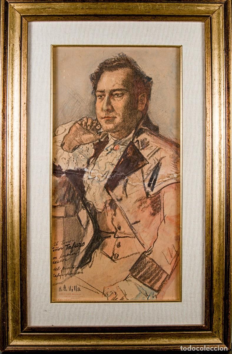 Arte: HERNANDO GONZALO VILLA (1881-1952) - OBRA ORIGINAL - RETRATO DEDICADO AL TENOR TAFURO