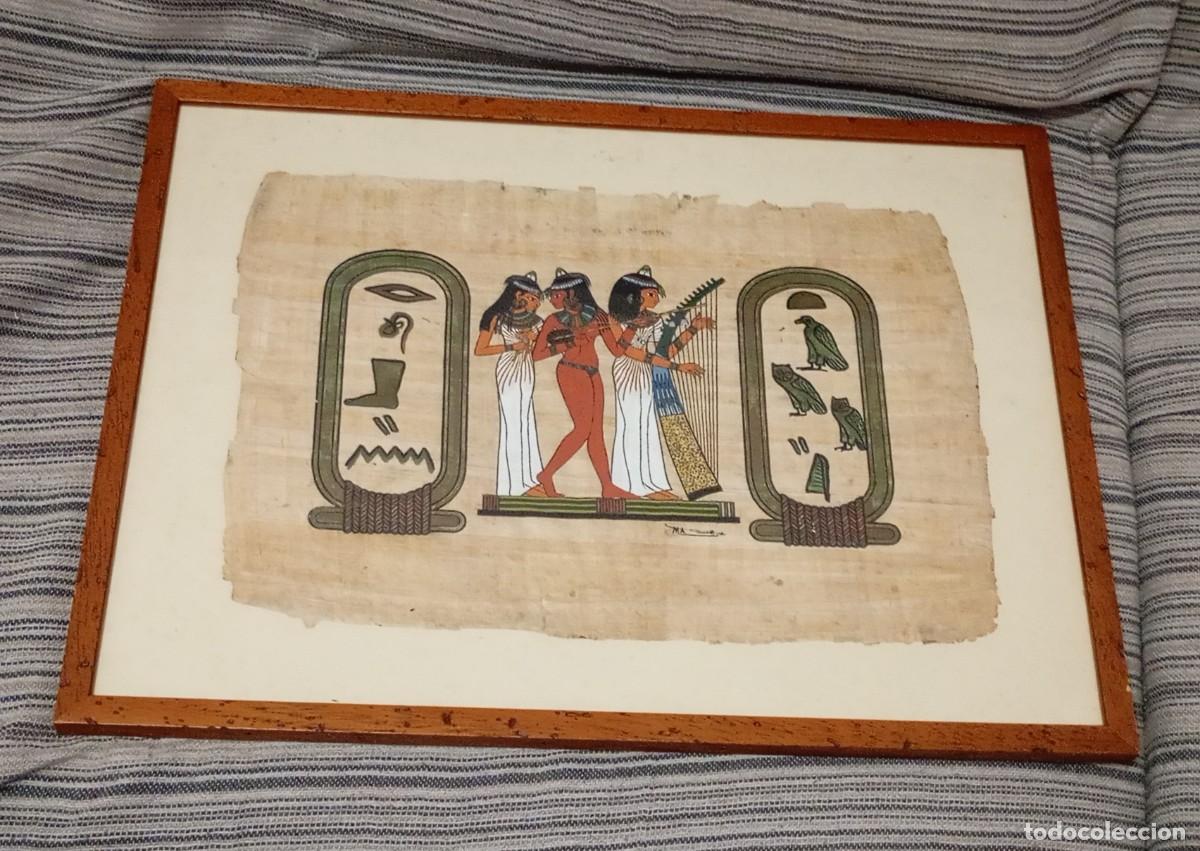 Arte: OBRA DE ARTE, PINTURA ARTESANAL SOBRE PAPIRO EGIPCIO ORIGINAL,CREADO EN EGIPTO, FIRMADO POR ARTISTA