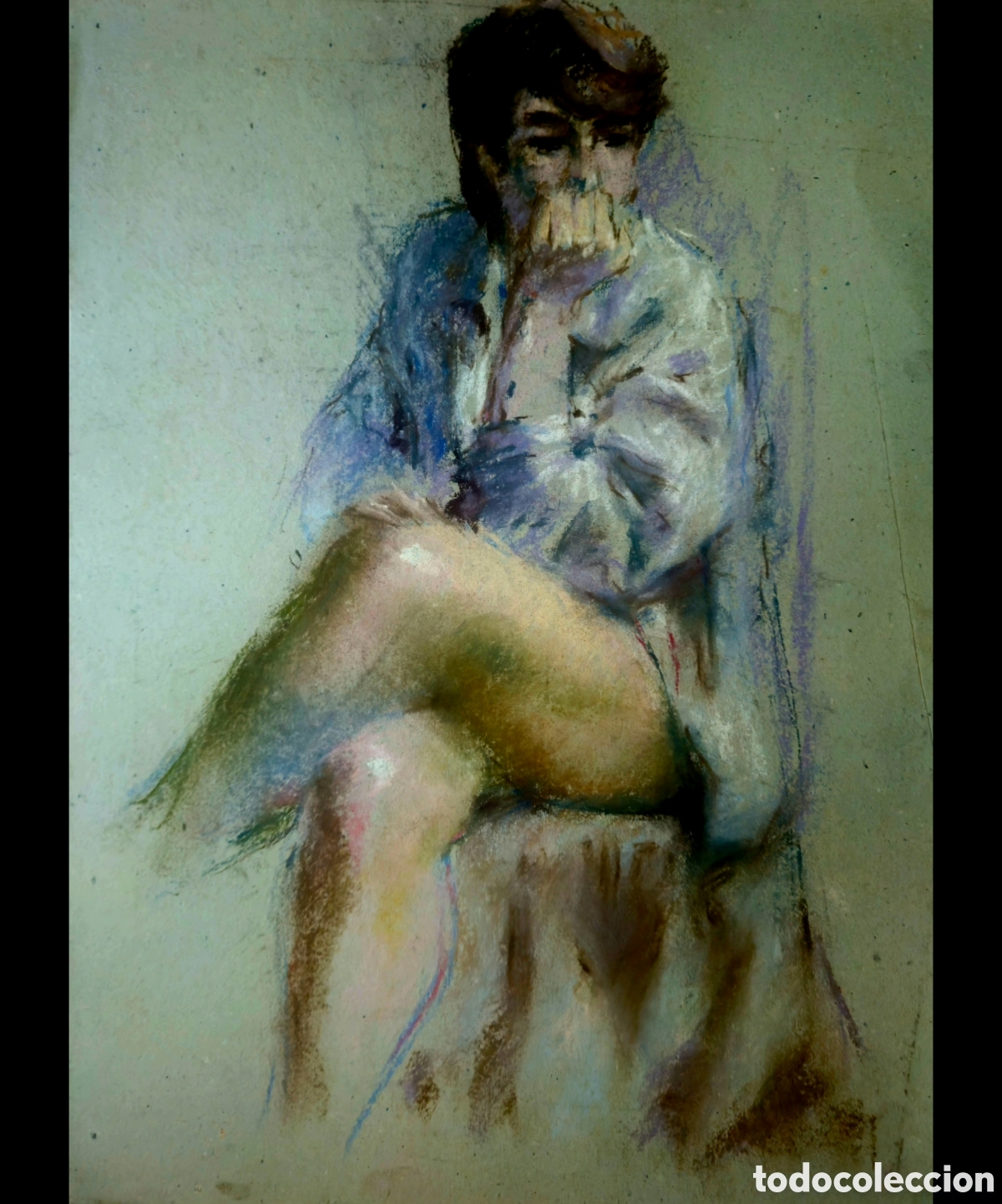 Arte: Jose Guevara (M&aacute;laga 1930-2017) precioso dibujo (pastel) sin firma