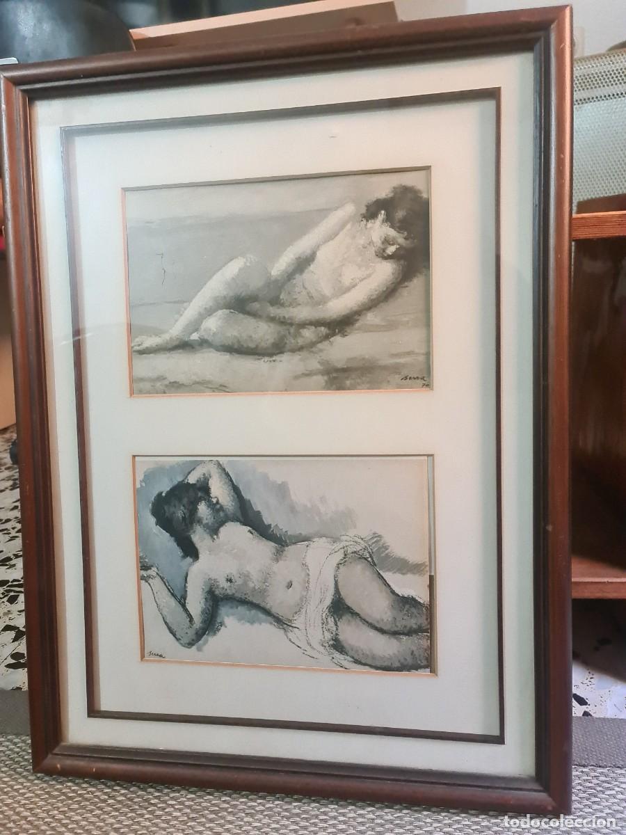 Arte: Dibujo carboncillo con cay&oacute;n. Francesc Serra Castellet. 1970