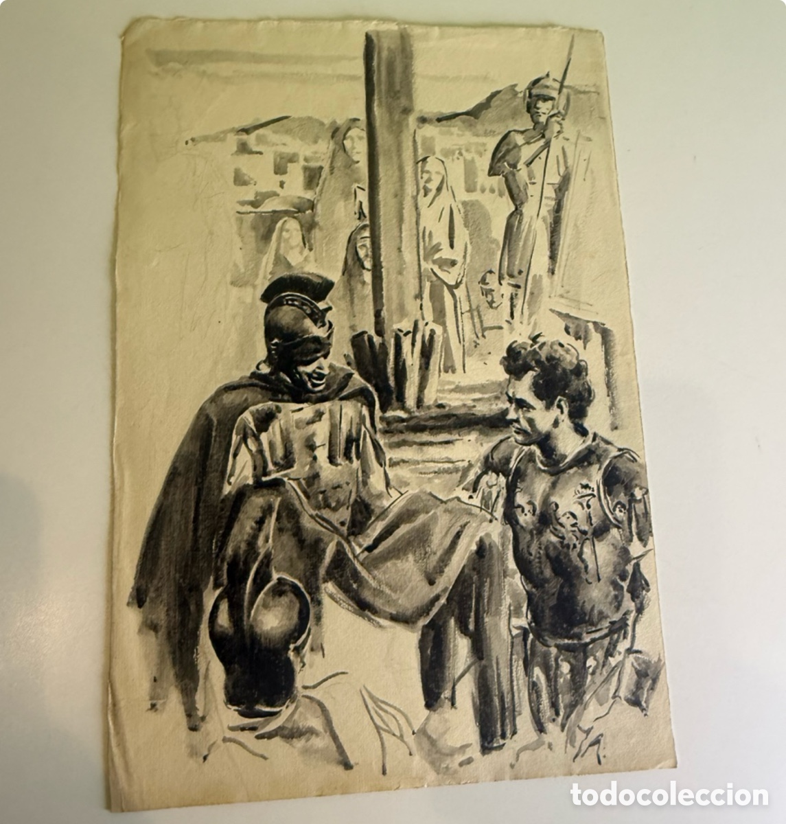 Arte: Carles Prun&eacute;s (1937-2017) Barcelona &ndash; Dibujo original hist&oacute;rico romano &ndash; Firmado &ndash; A&ntilde;os 50
