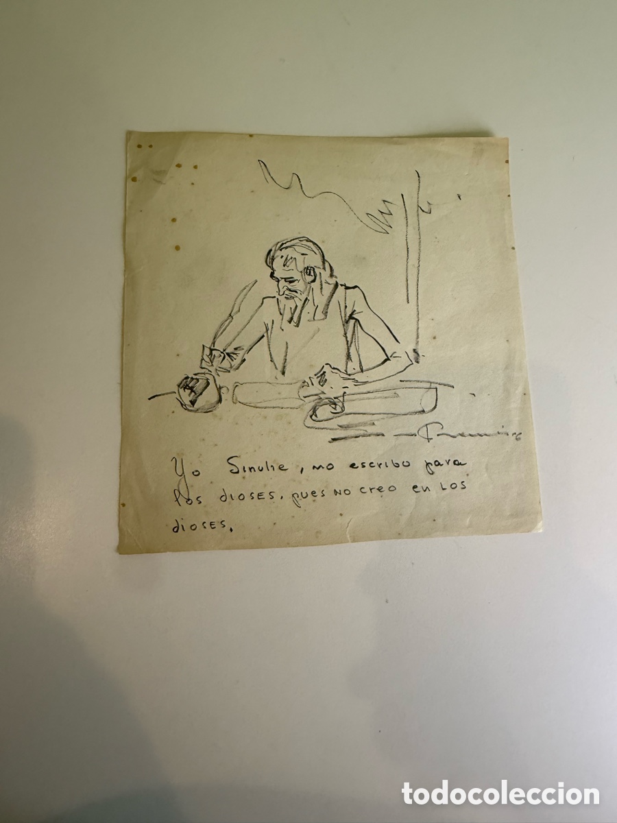 Arte: Carles Prun&eacute;s (Barcelona, 1937-2017) &ndash; Dibujo original de Sinuh&eacute; el Egipcio &ndash; Firmado y fechado 1956