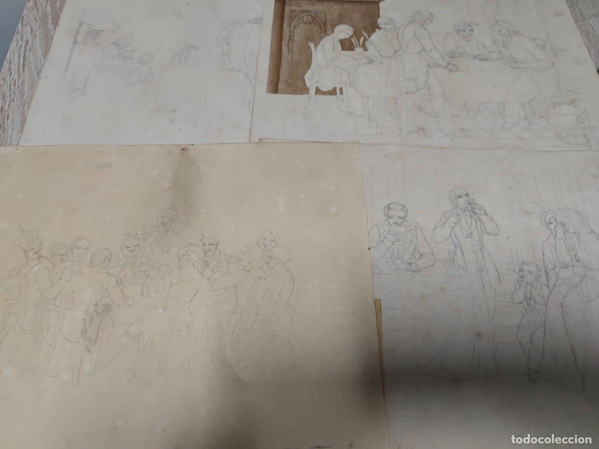 Arte: Dibujos serie preparatorios posible murales ,an&oacute;nimos .PPXX