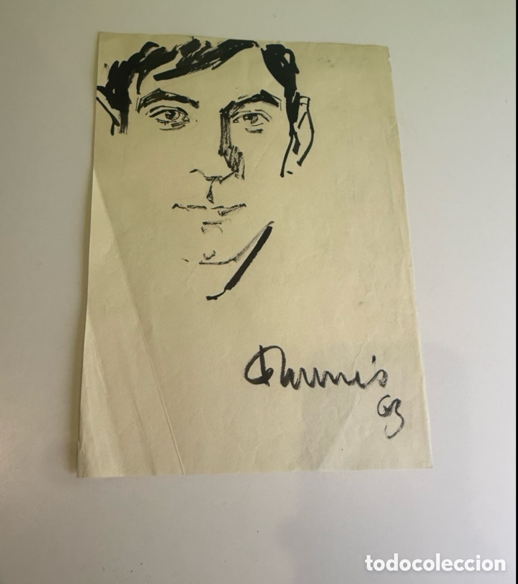 Arte: Carles Prun&eacute;s (Barcelona, 1937-2017) &ndash; Dibujo original firmado. Autorretrato, 1953