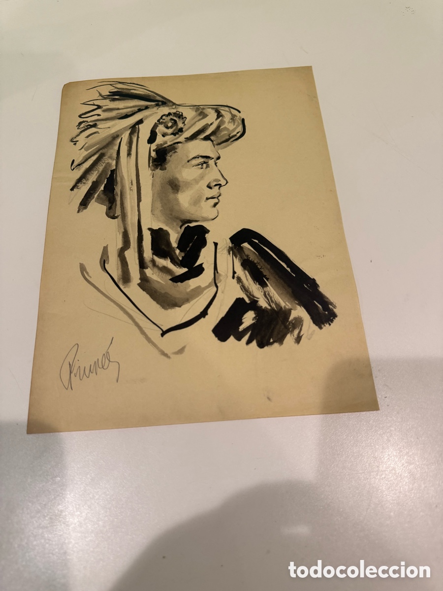 Arte: Carles Prun&eacute;s (Barcelona, 1937-2017) &ndash; Dibujo original firmado, guerrero oriental
