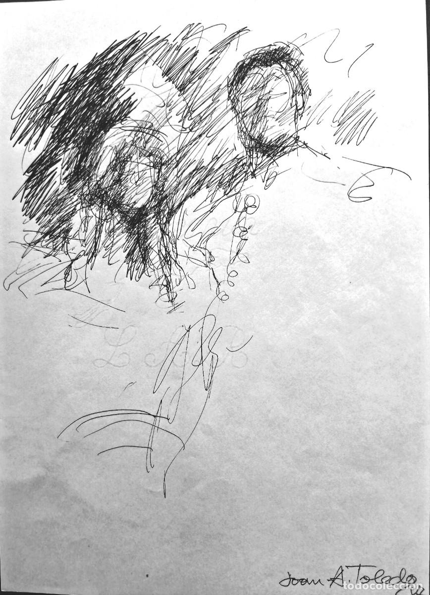 Arte: EQUIPO CR&Oacute;NICA / JOAN ANTONI TOLEDO (Valencia,1945-1995) &rdquo;Figuras&rdquo; plumilla (30 x 21.5) 1987