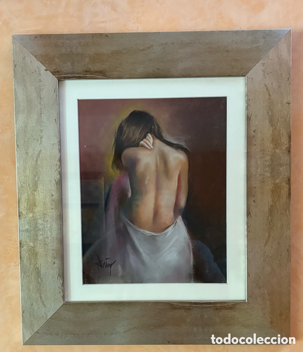 Arte: Domingo &Aacute;lvarez pastel mujer de espaldas
